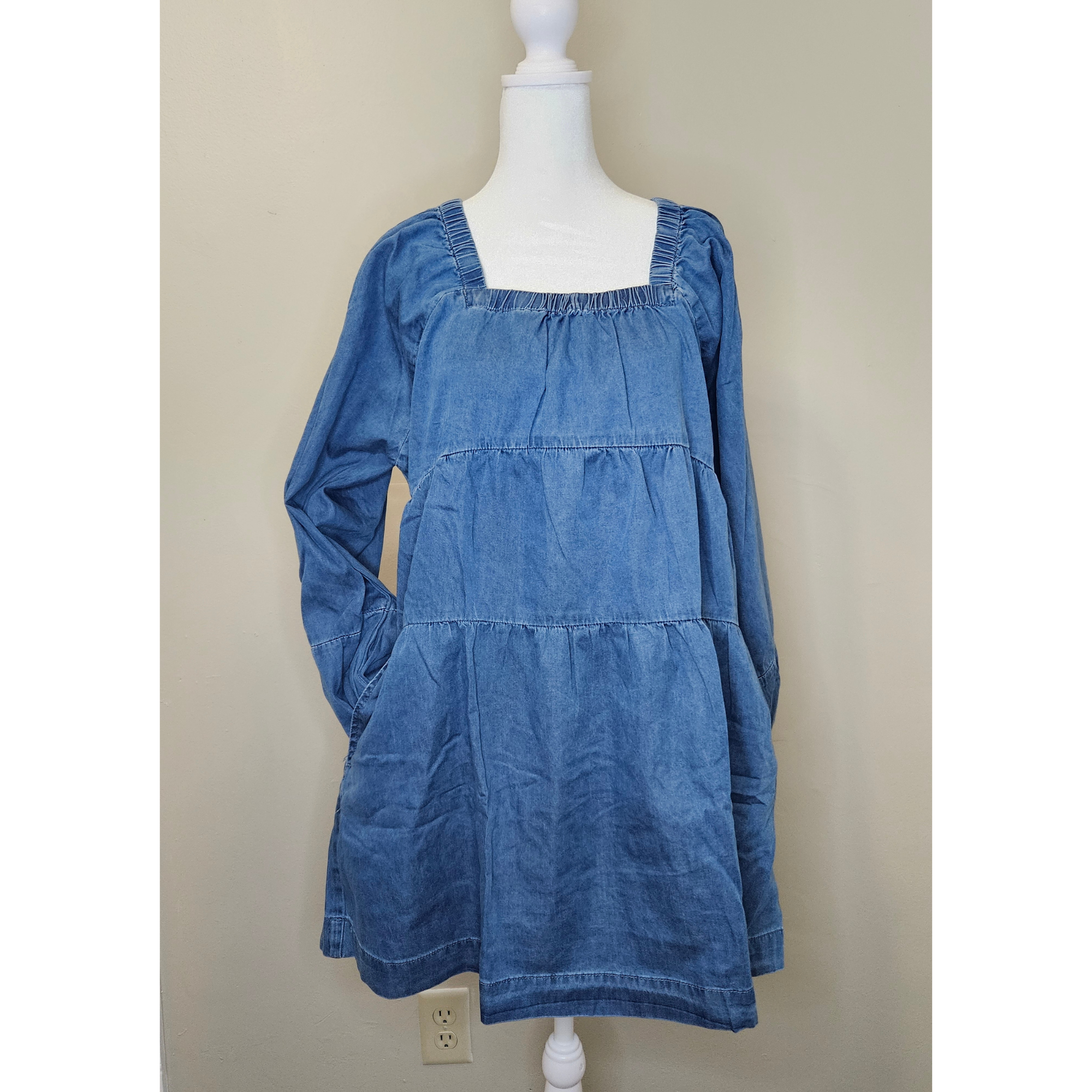 Style 1071 Tiered Denim  Dress