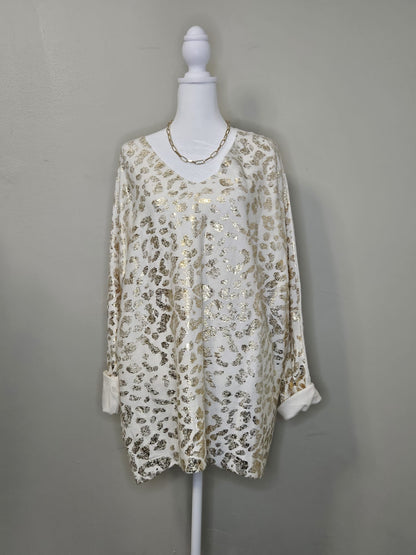 Style 1034 Gold print light weight sweater