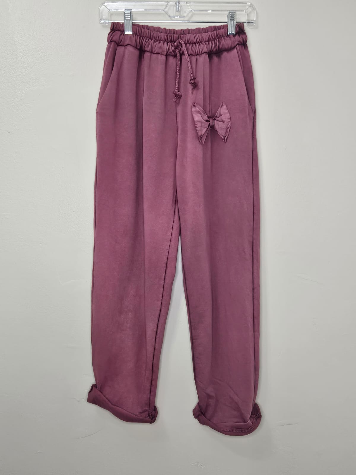 STYLE 1011 vintage wash Baby French Terry pants with front bow